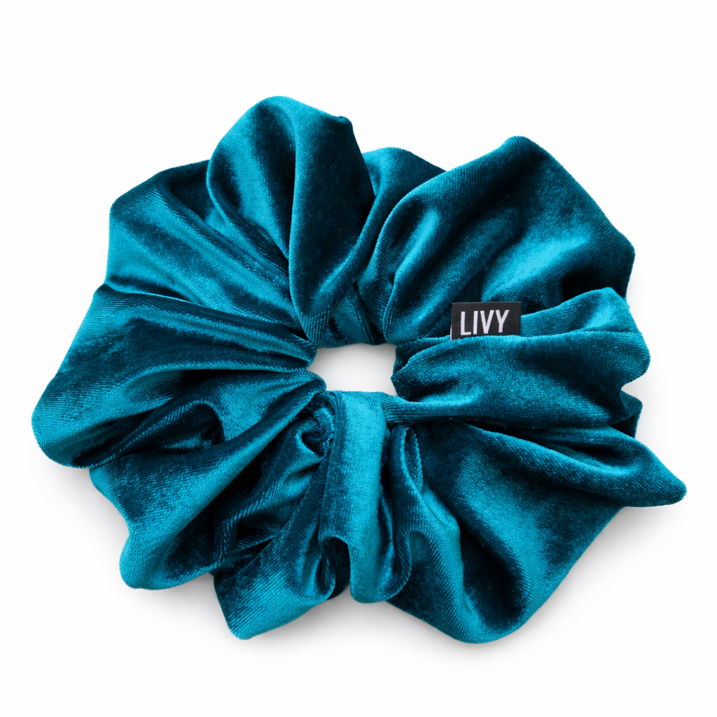 Teal Velour Scrunchie