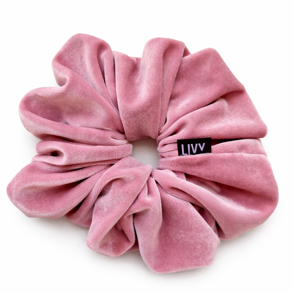 Pink Velour Scrunchie