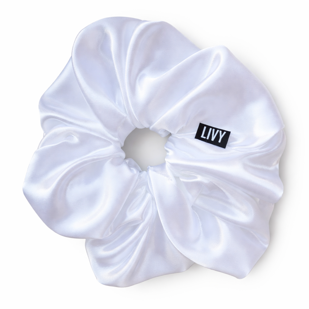 White Satin Scrunchie