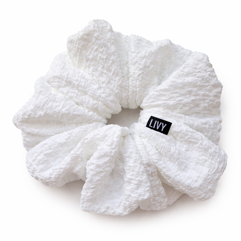 White Crepe Scrunchie