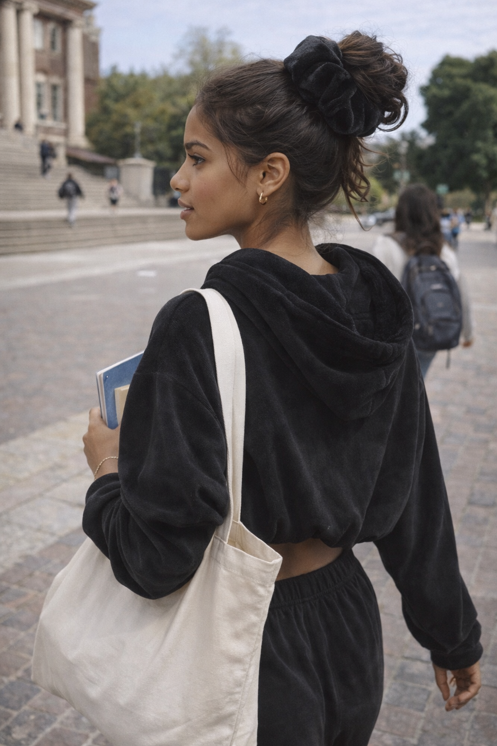 Black Velour Scrunchie