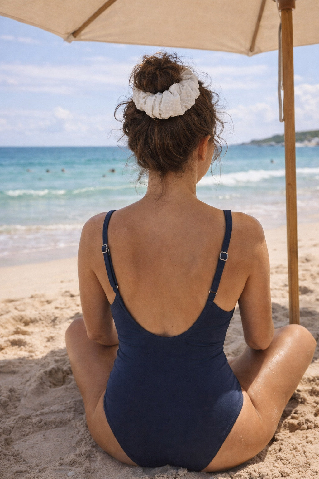 White Crepe Scrunchie